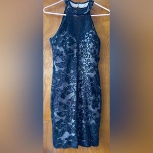 Windsor Black Halter sequin dress